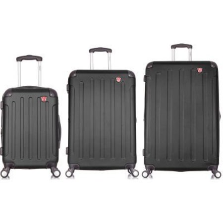 RTA PRODUCTS LLC DUKAP Intely 3-Piece Smart Hardside Luggage Set 20"/28"/32" - USB & Integrated Weight Scale - Black DKINTSML-BLK